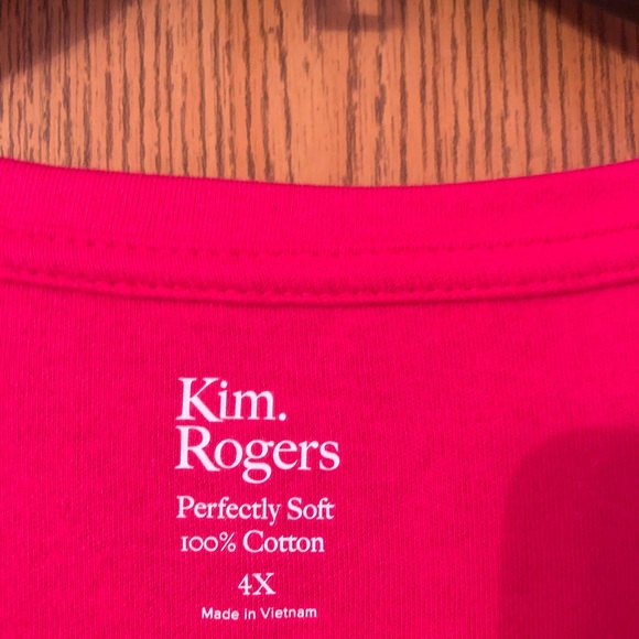 NWT Kim Rogers Beautiful Hot Pink Valentines tunic size 4X - Picture 2 of 4